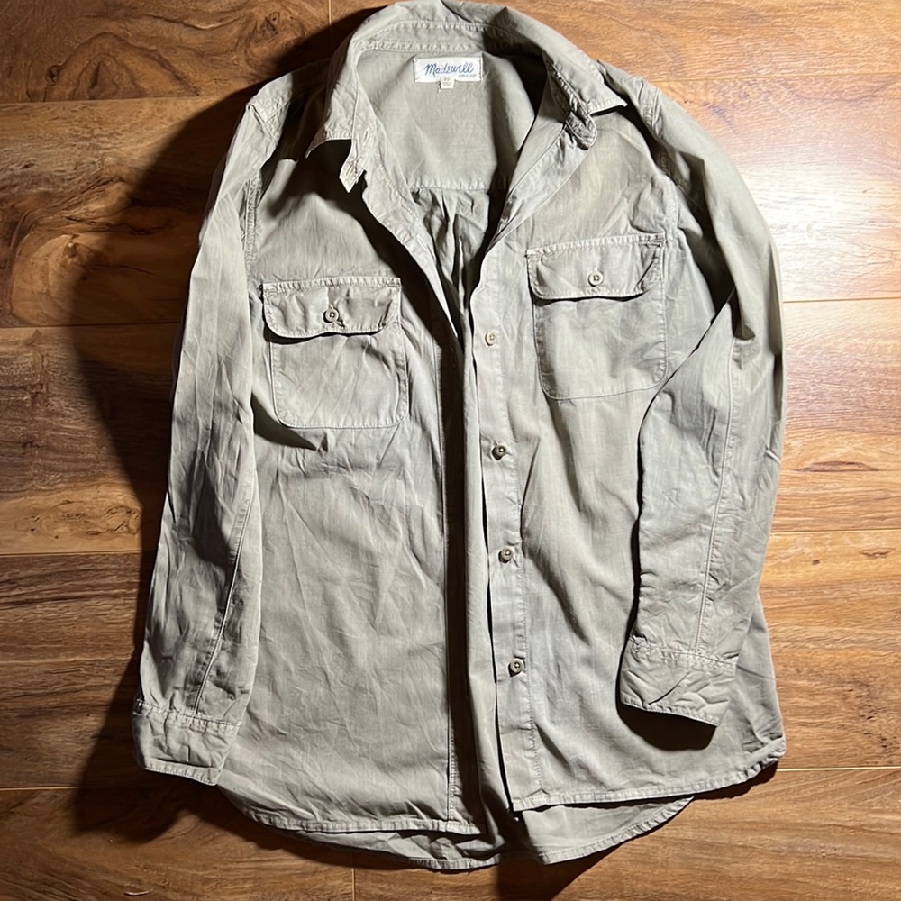 Madewell button down army shirt